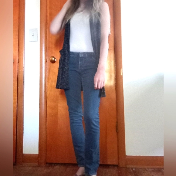 Levi Mid Rise Medium Dark Wash Skinny Jeans 14 Regular - Picture 8 of 13